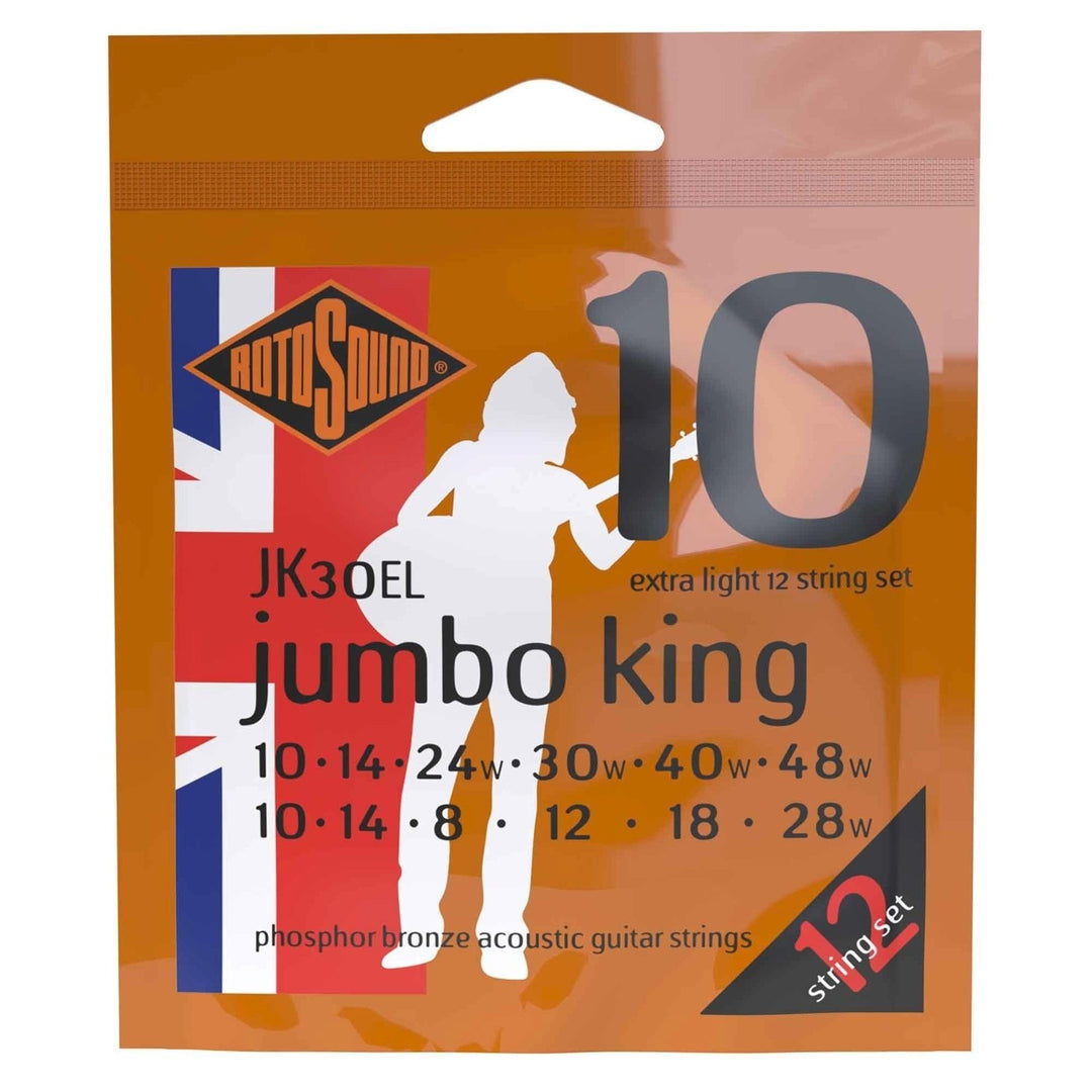 Cuerdas Rotosound para guitarra acústica Jumbo King - Set de 12 cuerdas Extra Light 10-48 (JK30EL)