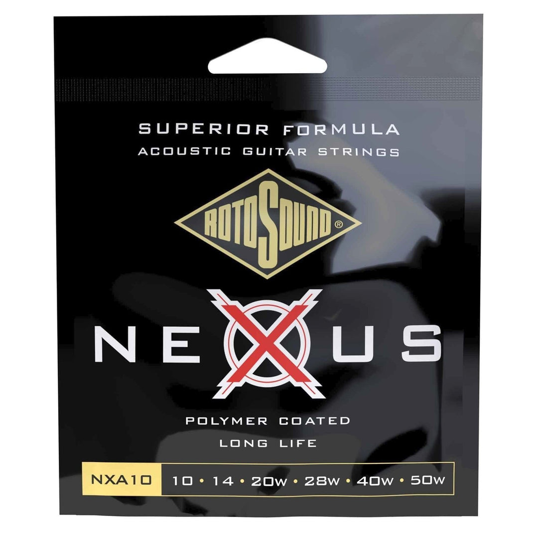 Rotosound Cuerdas para Guitarras acústica Nexus Coated - Conjunto Extra Light 10-50 (NXA10)