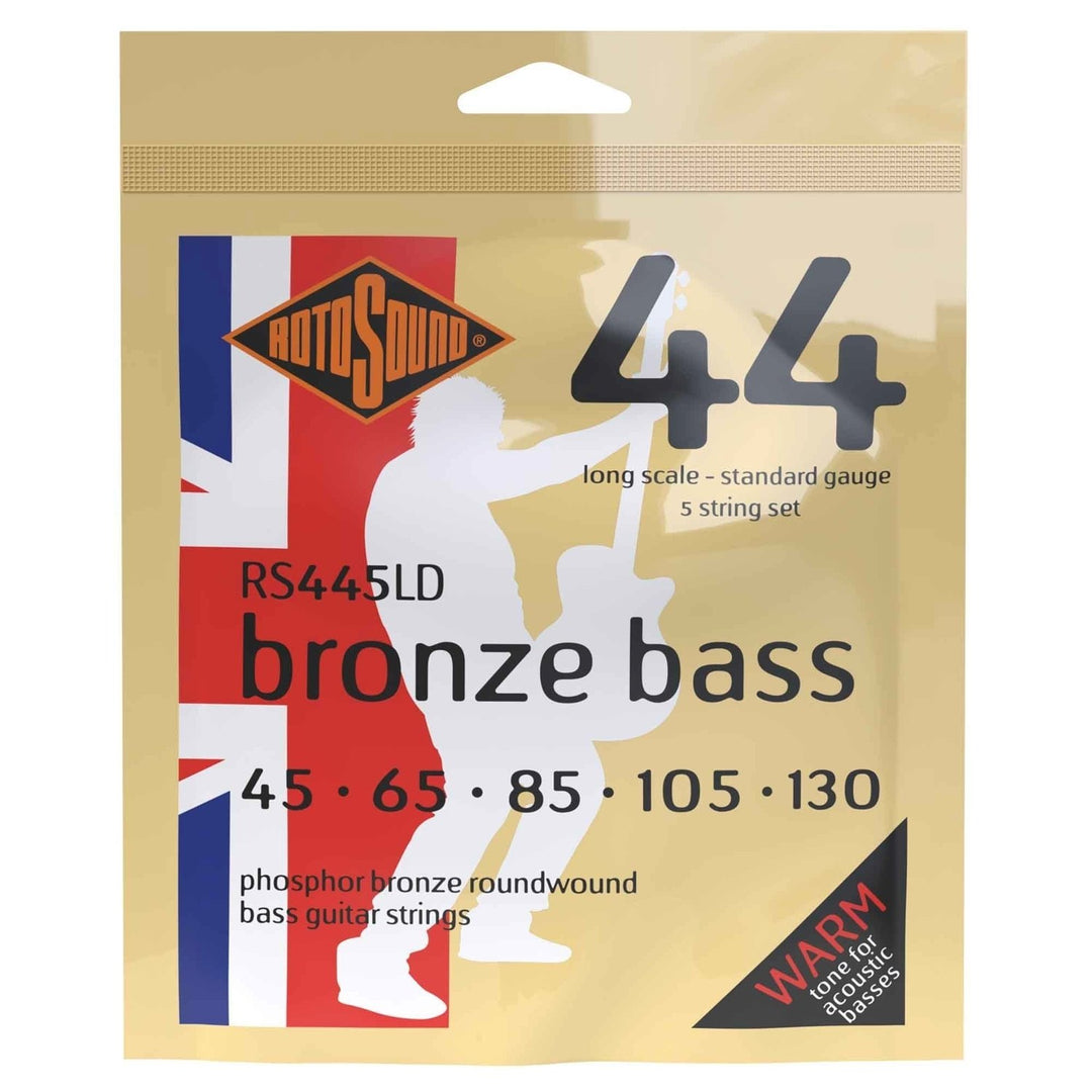 Cuerdas Rotosound para bajo acústico Bronze Bass 44 - Juego de 5 cuerdas Standard 45-130 (RS445LD)