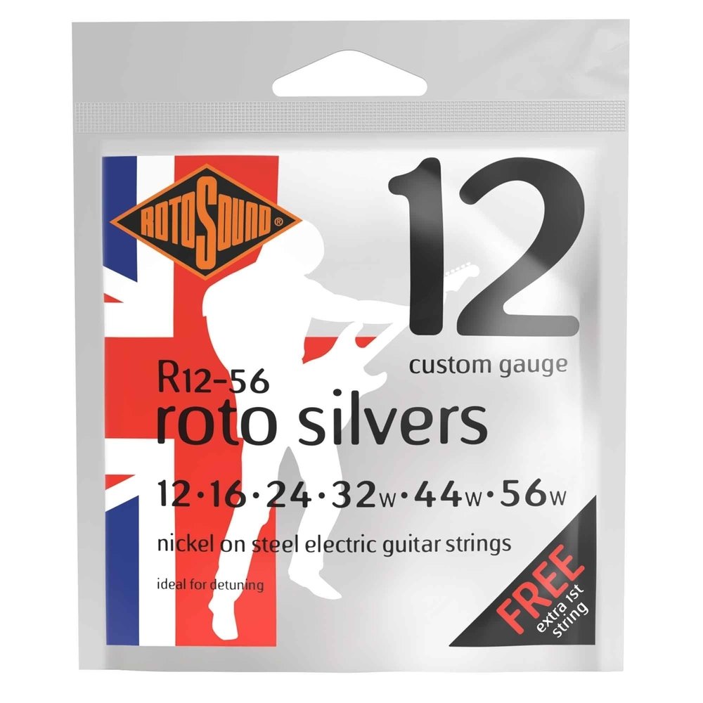 Cuerdas para guitarra eléctrica Rotosound Roto Silvers R12-56, 12-56