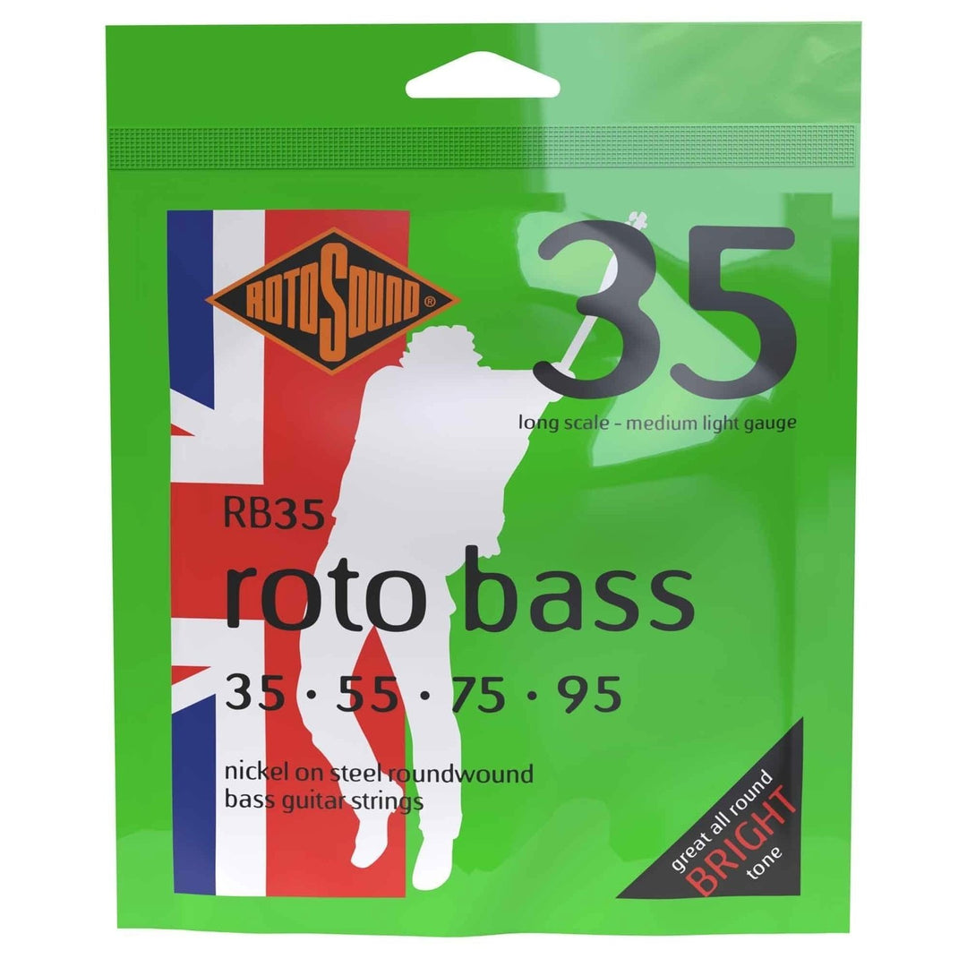 Cuerdas para guitarras E-Bass Rotosound Roto Bass - Set de 4 cuerdas Nickel Medium Light 35-95 (RB35)