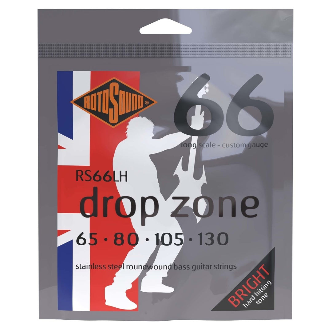 Rotosound E-Bass Strings Swing Bass 66 - set de 4 cuerdas DROP ZONE Custom 65-130 (RS66LH)