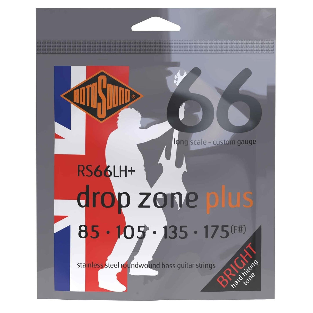 Cuerdas de bajo eléctrico Rotosound Swing Bass 66 - Set de 4 cuerdas DROP ZONE PLUS Custom 85-175 (RS66LH+)