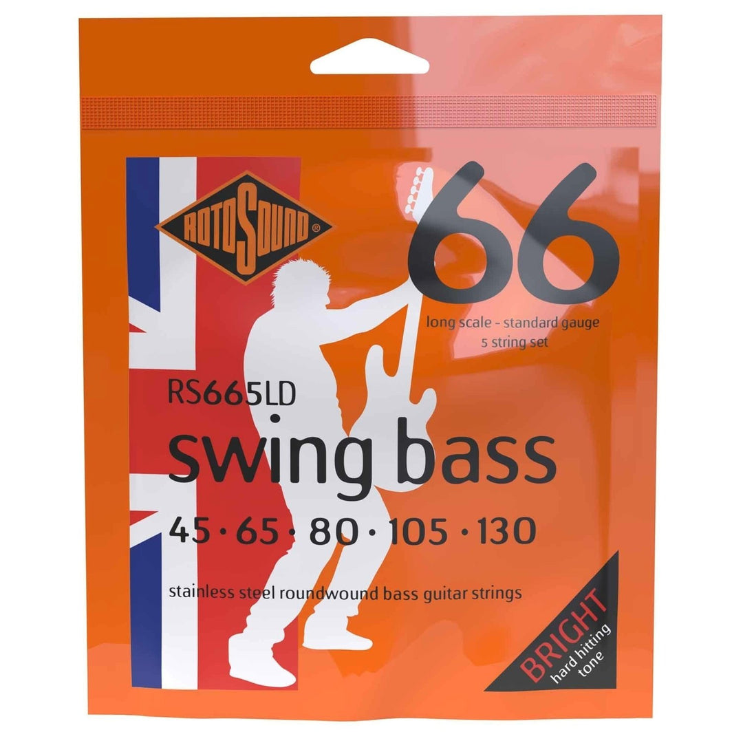 Rotosound cuerdas para bajo eléctrico Swing Bass 66 - Set 5 cuerdas Stainless Steel Standard 45-130 (RS665LD)