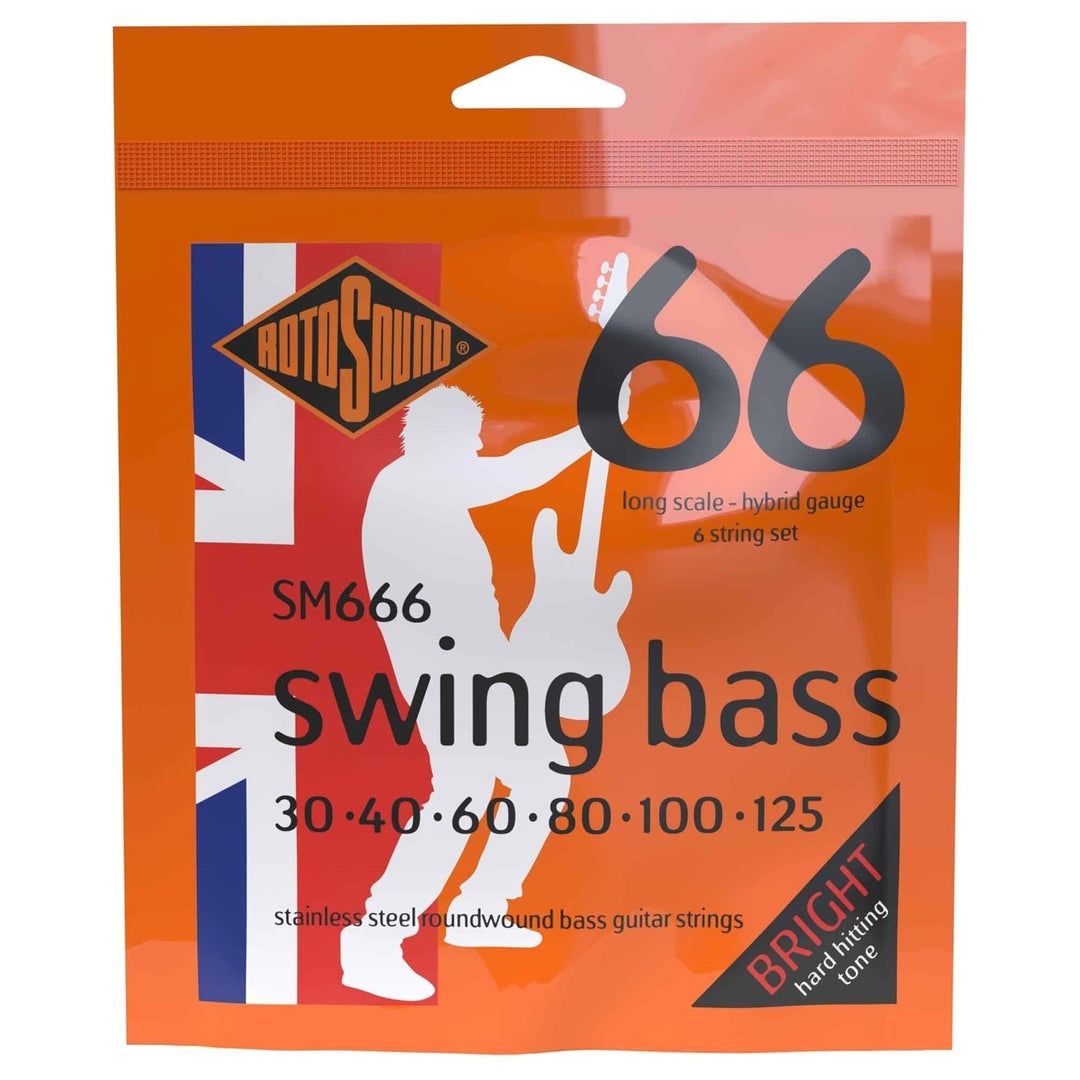 Cuerdas para guitarras E-Bass Rotosound Swing Bass 66 - Set de 6 cuerdas Stainless Steel Hybrid 30-125 (SM666)