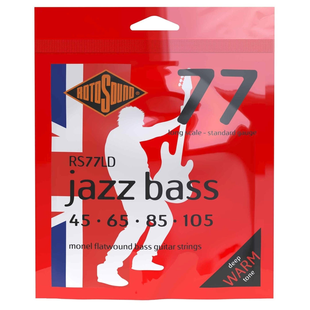 Rotosound Jazz Bass Strings Jazz Bass 77 - Juego de 4 cuerdas Flatwound Standard 45-105 (RS77LD)