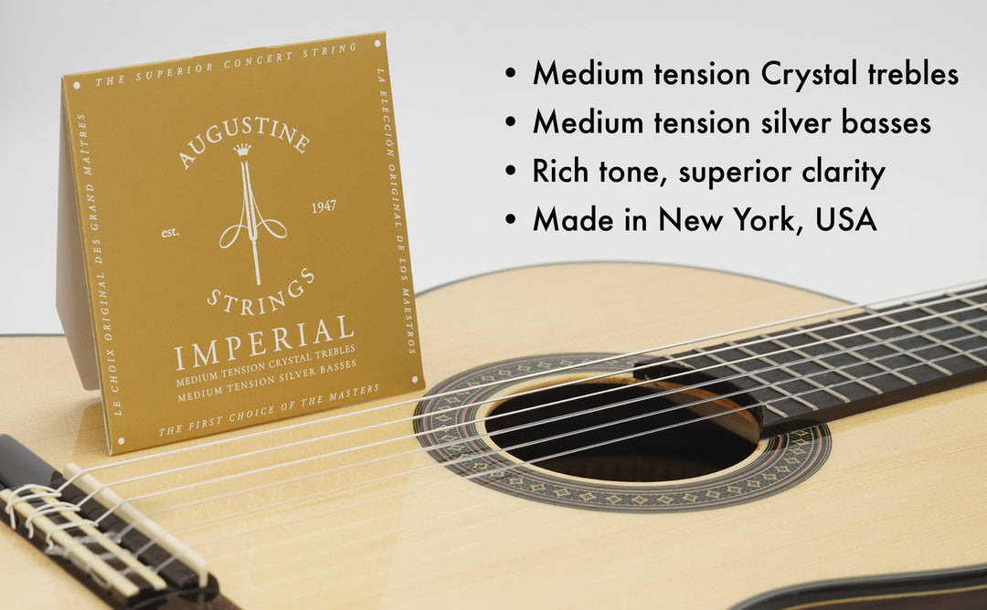 Augustine Strings para guitarra clásica Imperial Crystal Nylon medium - Set Imperial Red (medium/medium)