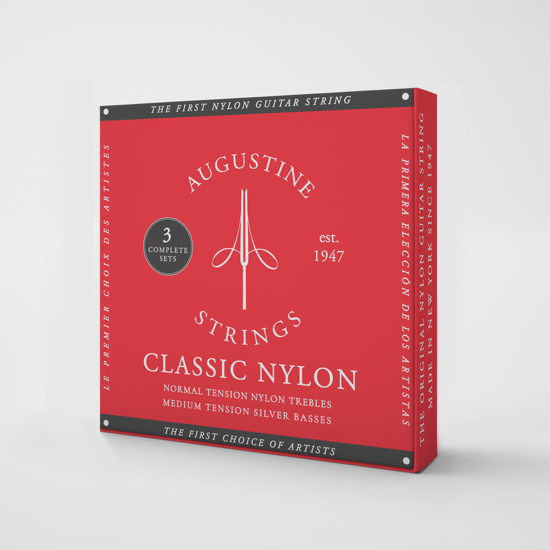Cuerdas Augustine para guitarra clásica Classic Label - 3 x Juego Classic Red (normal/medium)
