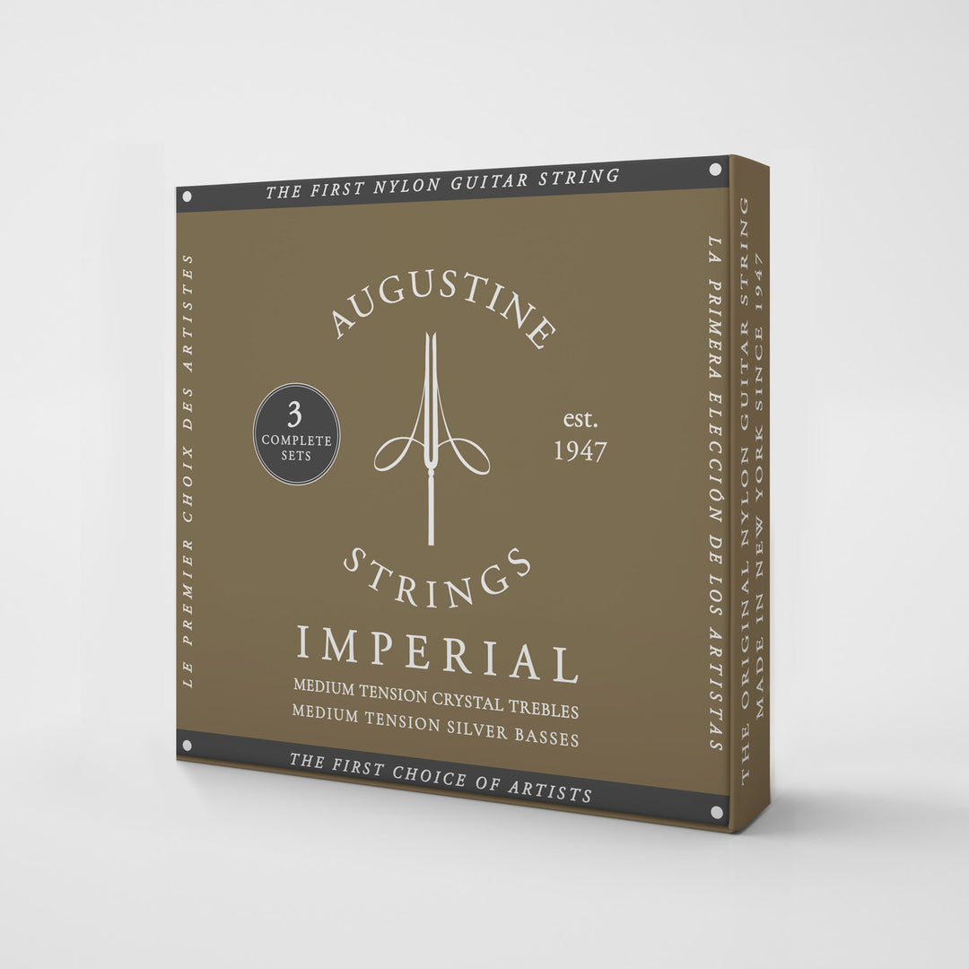 Augustine Strings para guitarra clásica Imperial Crystal Nylon medium - 3 x Set Imperial Red (medium/medium)