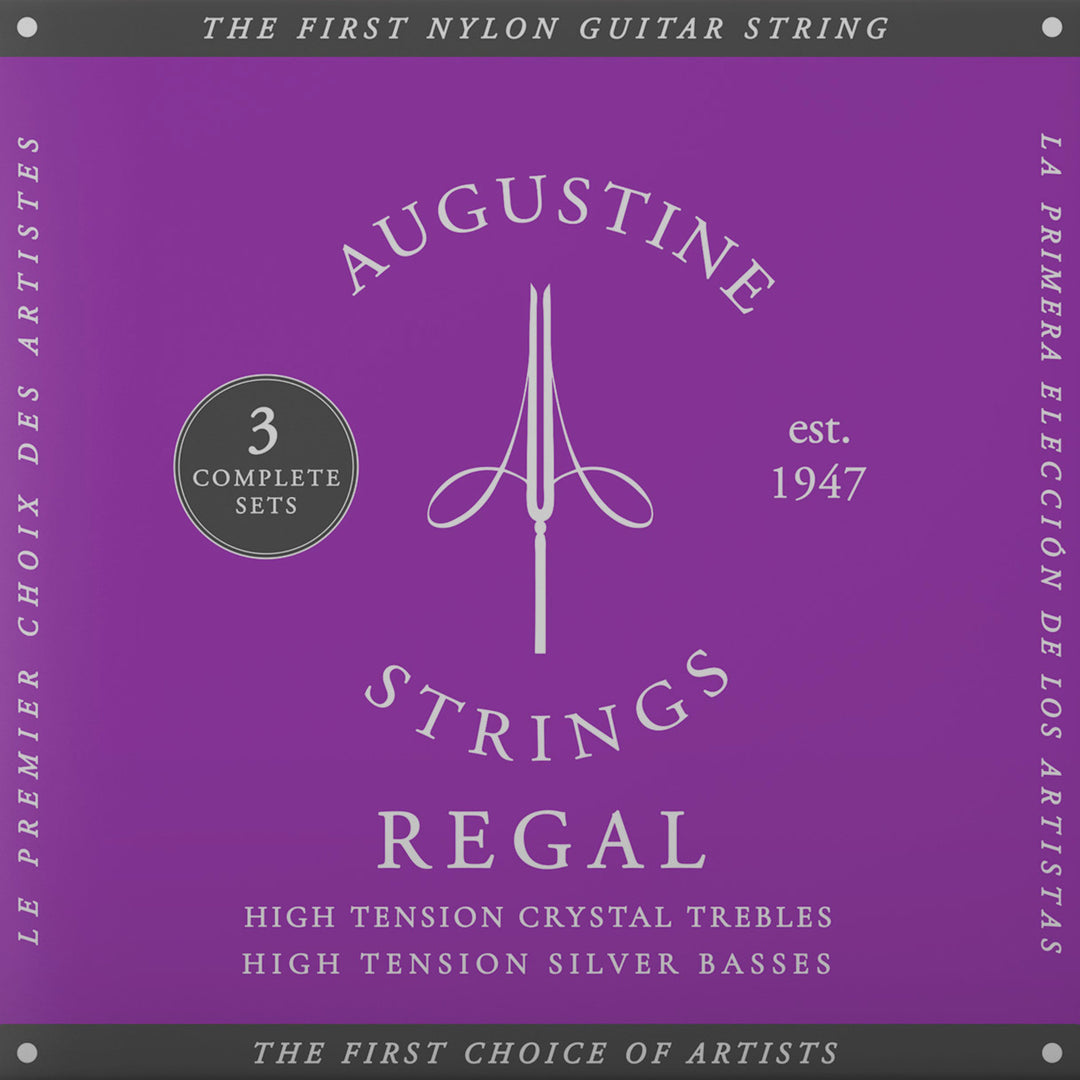 Augustine Strings para guitarras clásicas Regal Crystal Nylon high - 3 x Set Regal Blue (high/high)