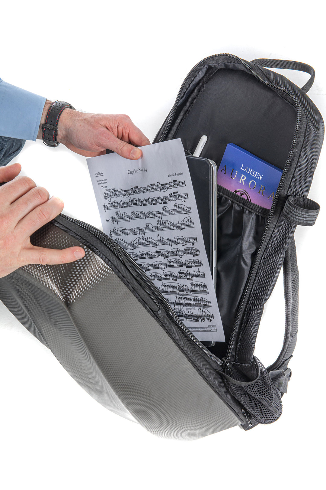 Mochila GEWA para estuche de violín Space Bag - Titanium 4/4 - 3/4 (33 x 67 (con estuche para arco 79 ) x 19 cm)