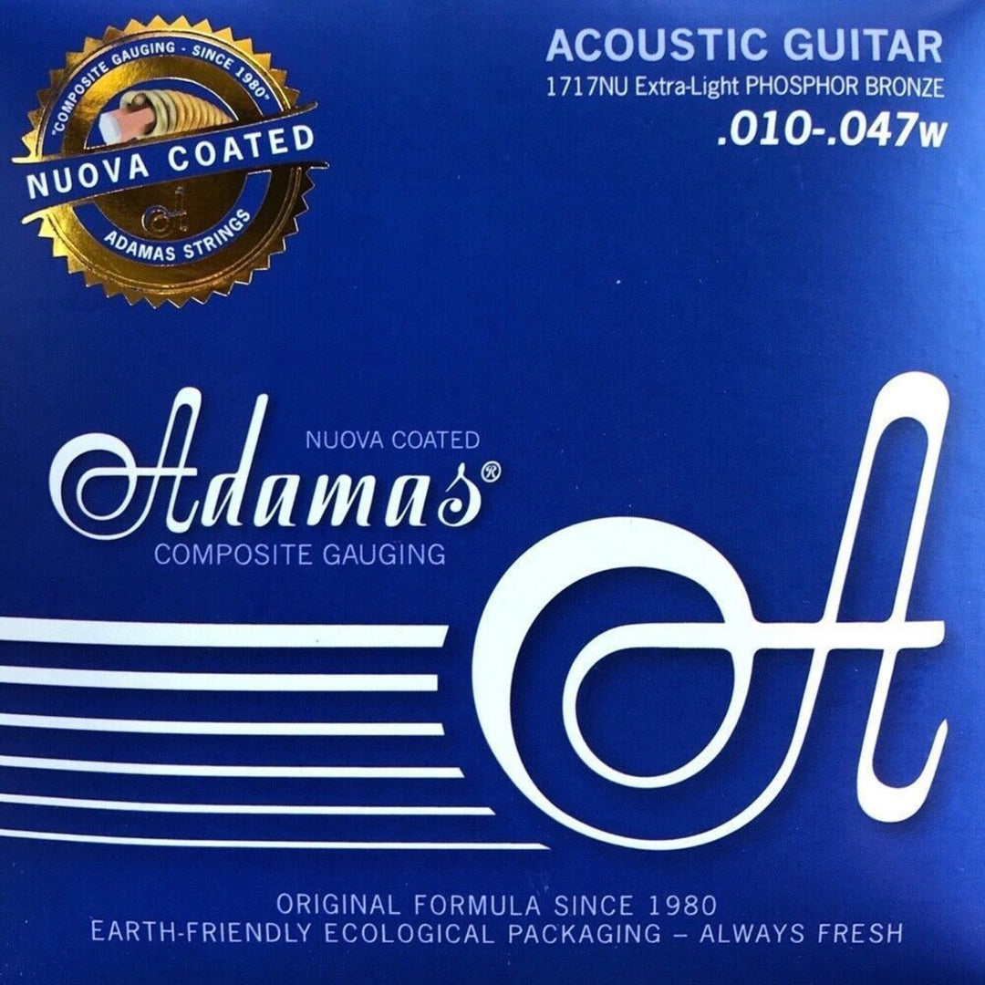 Adamas Strings for Acoustic Guitarras Nuova phosphor bronze coated - También adecuado para personas con alergia (1717NU)