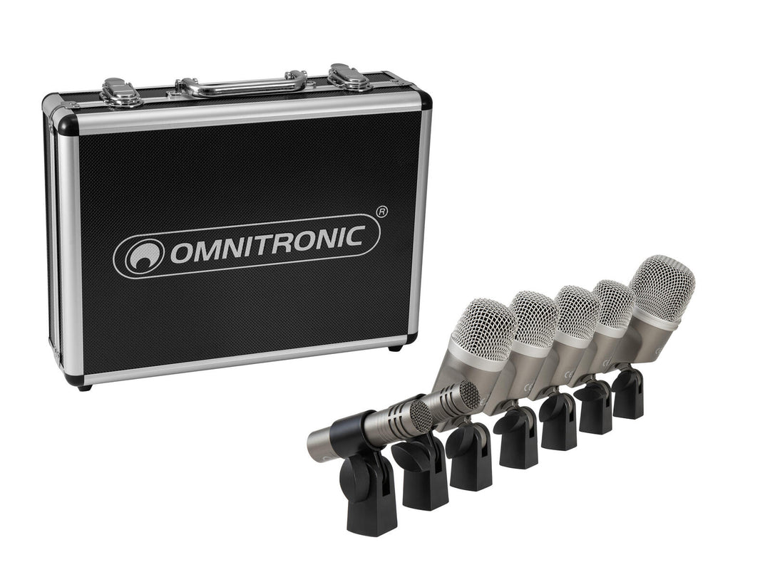 OMNITRONIC MIC 77-7LMH MK2 Set de micrófonos para batería