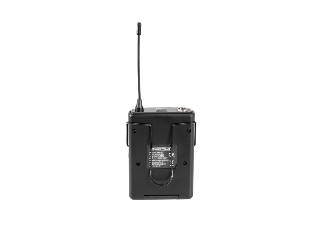 OMNITRONIC UHF E-FLEX petaca 823-832/863-865 MHz