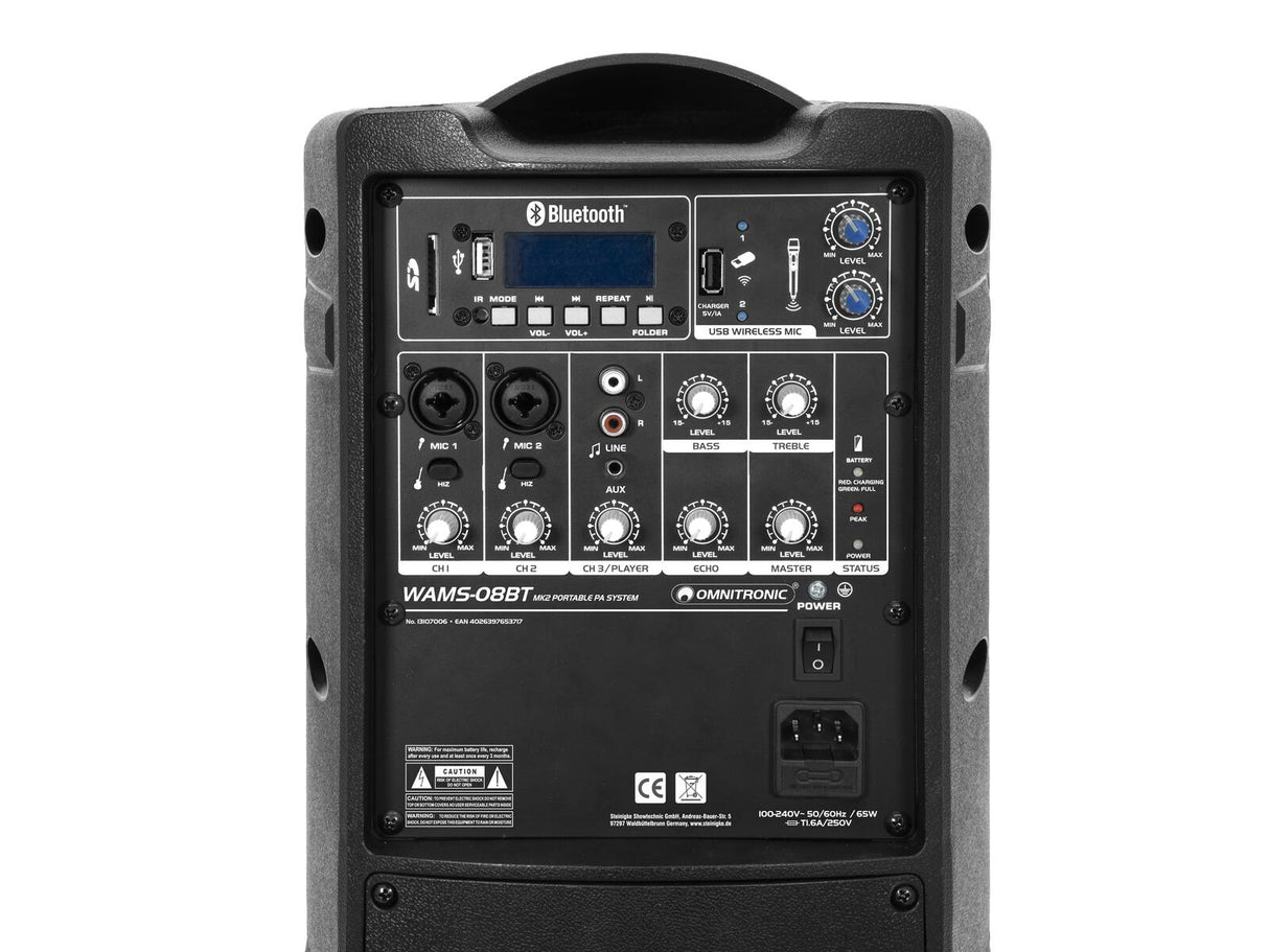 OMNITRONIC WAMS-08BT MK2 Wireless PA System