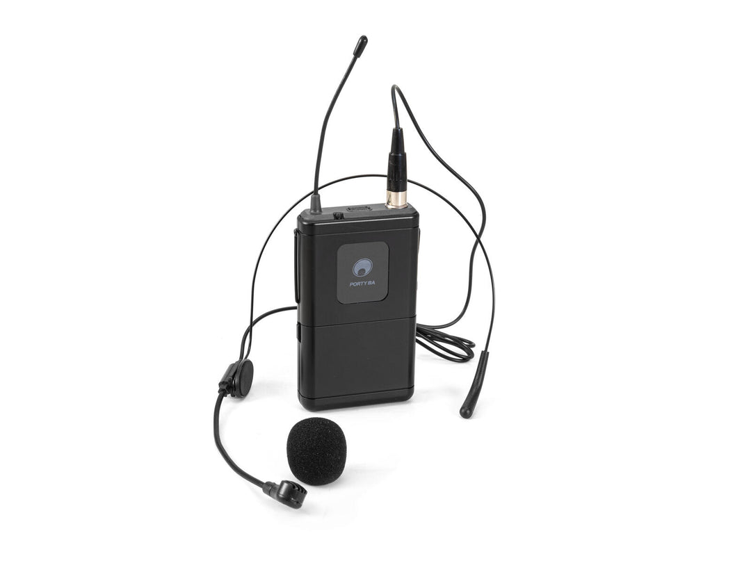 OMNITRONIC set PORTY-8A sistema PA inalámbrico + transmisor Bodypack incl. auriculares + Soft bag