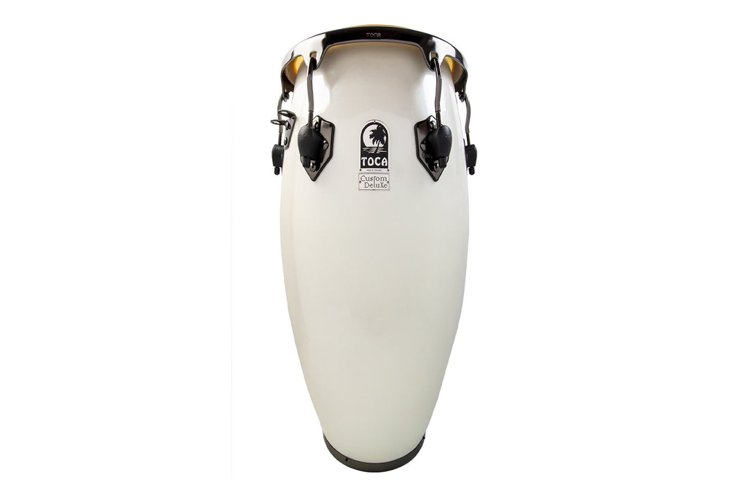 Toca Congas Fiberglass Magarita Blanca, Black Chrome - Quinto (4611FMB)