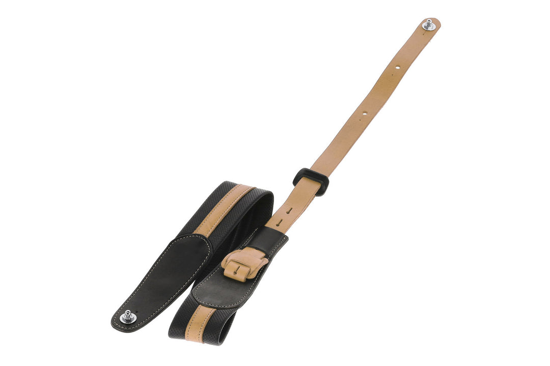 Correas para Guitarras GEWA Prestige 65 acolchadas con cierres de seguridad - negro perforado/marrón