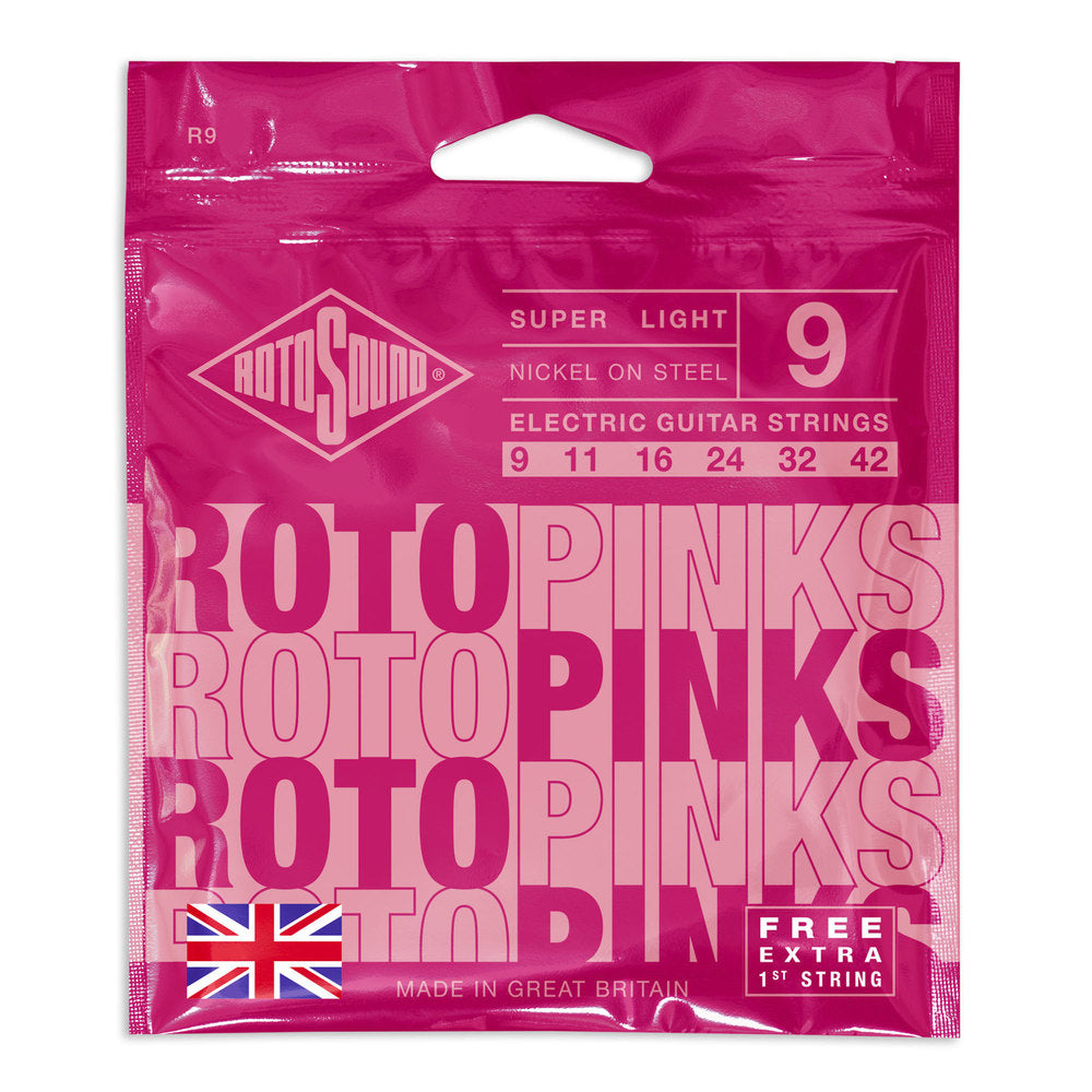 Cuerdas para guitarra eléctrica Rotosound Roto Pinks R9 9-42
