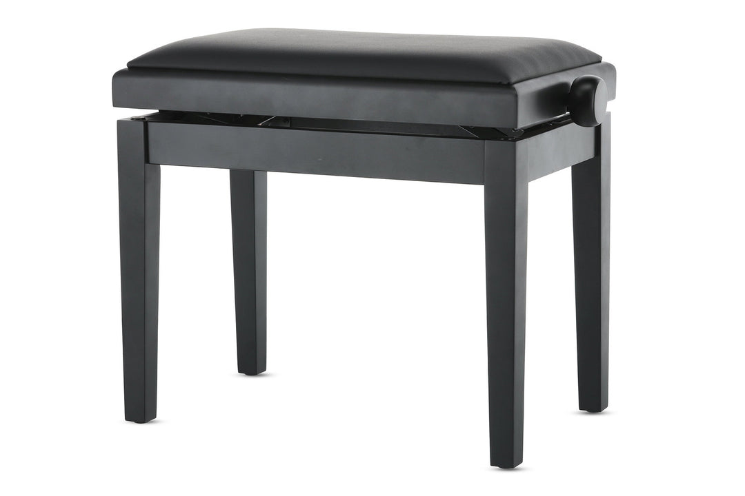GEWA Banco de piano Deluxe Vinyl - Black mate (asiento negro)
