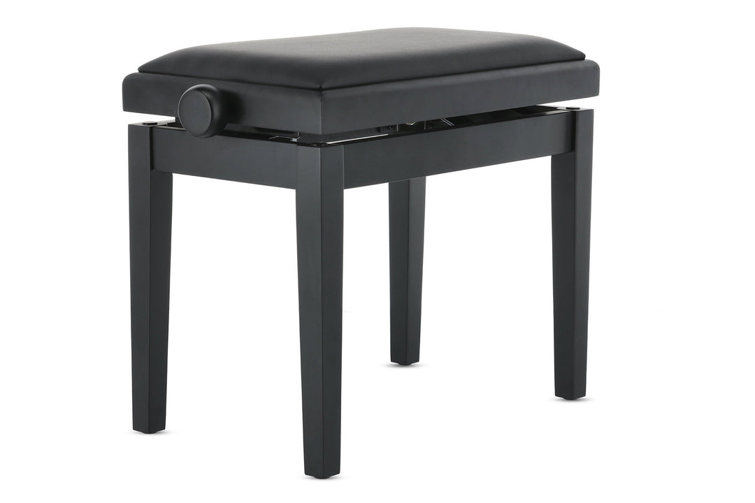 GEWA Banco de piano Deluxe Vinyl - Black mate (asiento negro)