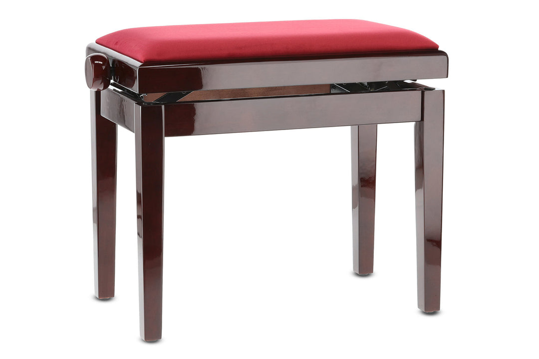GEWA Banco de piano Deluxe - Caoba highgloss (Asiento Dark red)
