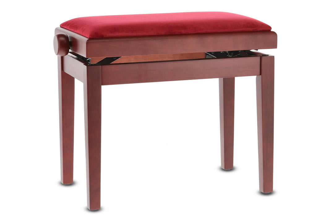 Banco de piano GEWA Deluxe - Mahogany mate (asiento Dark rojo)