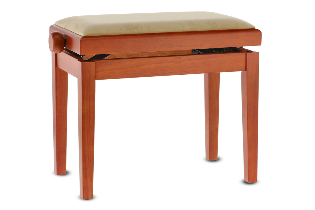 GEWA Banco de piano Deluxe - Cerezo mate (asiento beige)