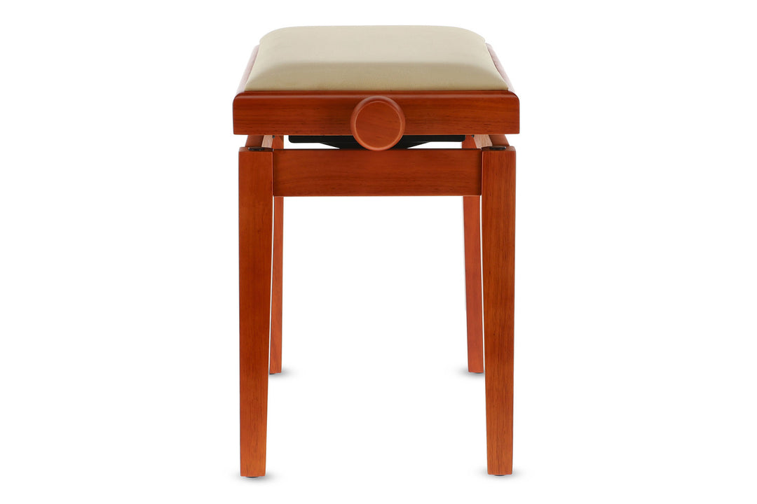 GEWA Banco de piano Deluxe - Cerezo mate (asiento beige)