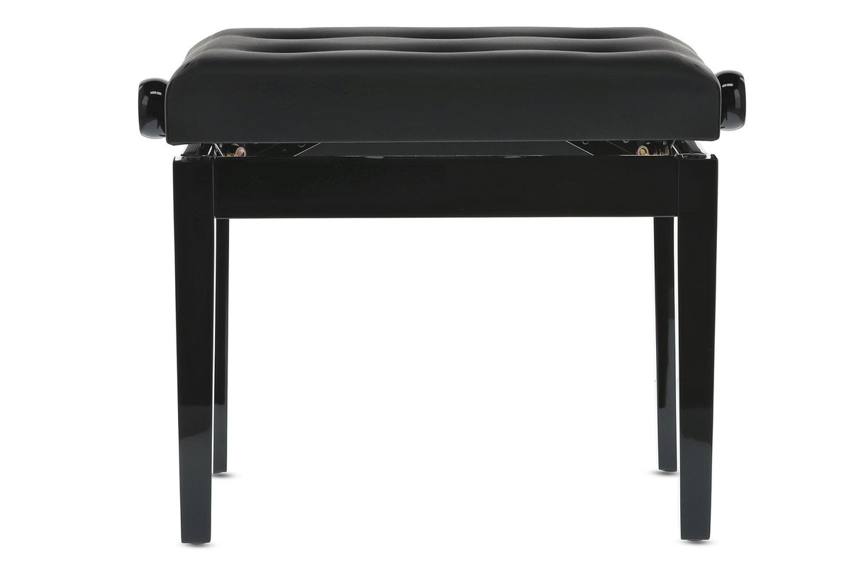GEWA Piano bench Deluxe Leather Black, Highgloss - Black cover made of artificial leather