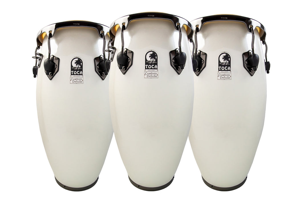 Toca Conga de fibra de vidrio Magarita Blanca, Black Chrome - Conga (4611-3/4FMB)