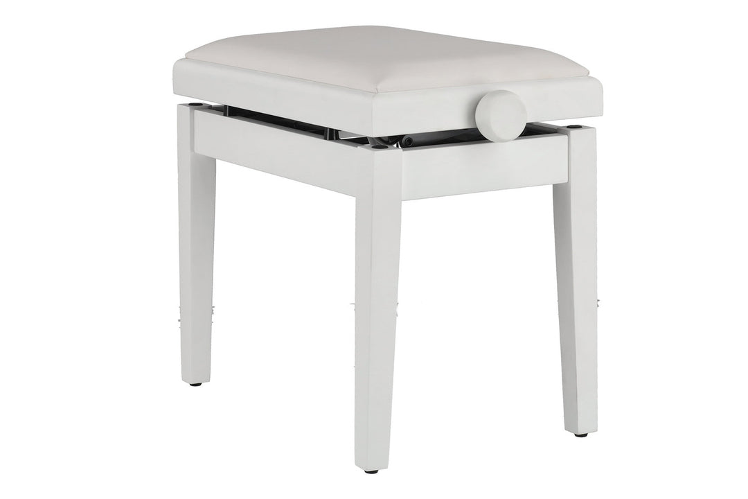 Banqueta de piano GEWA Deluxe Autolift Vinyl - White mate (asiento White)