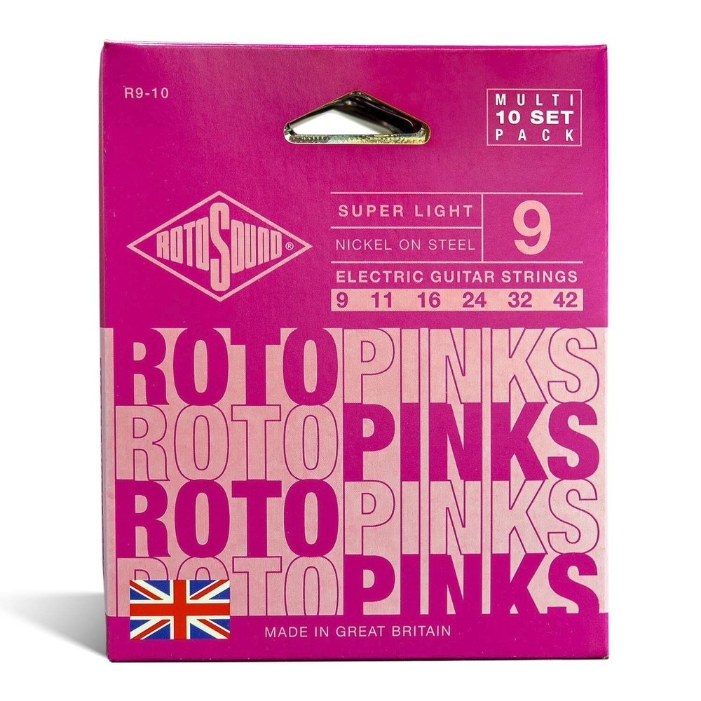Rotosound Roto Pinks R9-10 cuerdas para guitarra eléctrica 9-42, 10 juegos