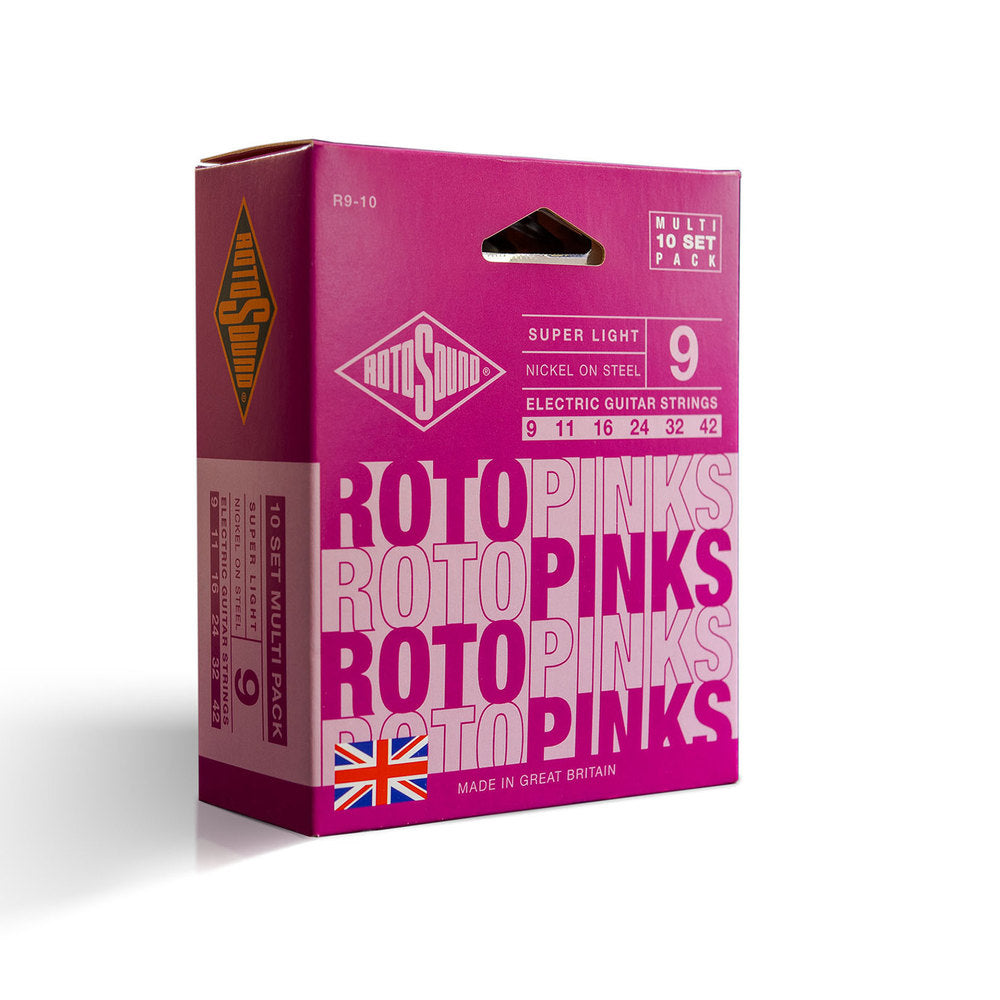 Rotosound Roto Pinks R9-10 cuerdas para guitarra eléctrica 9-42, 10 juegos