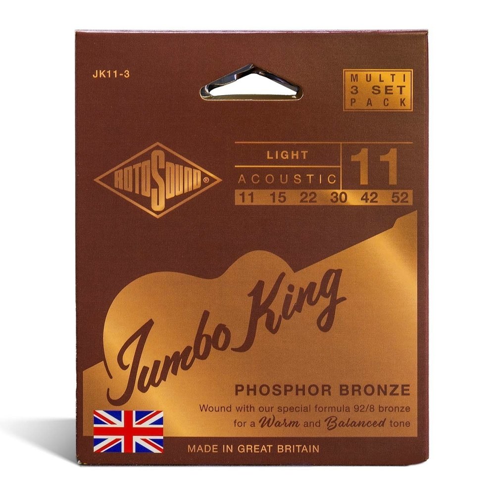 Rotosound Jumbo King JK11-3 cuerdas para guitarras acústicas 11-52, 3 set