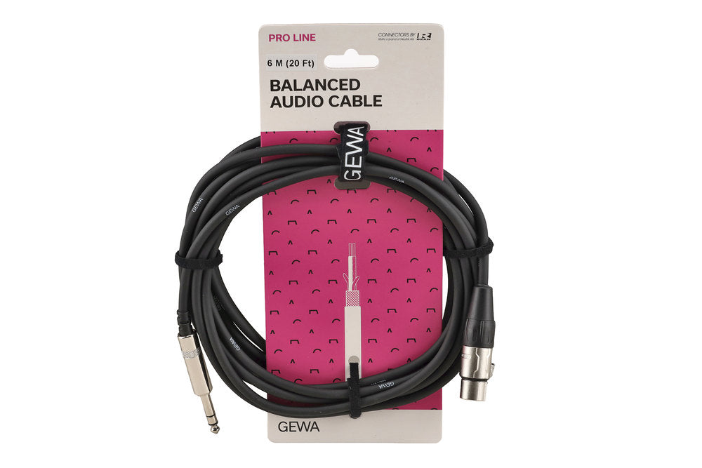 GEWA Pro Line cable balanceado de 6 m, jack estéreo a XLR hembra