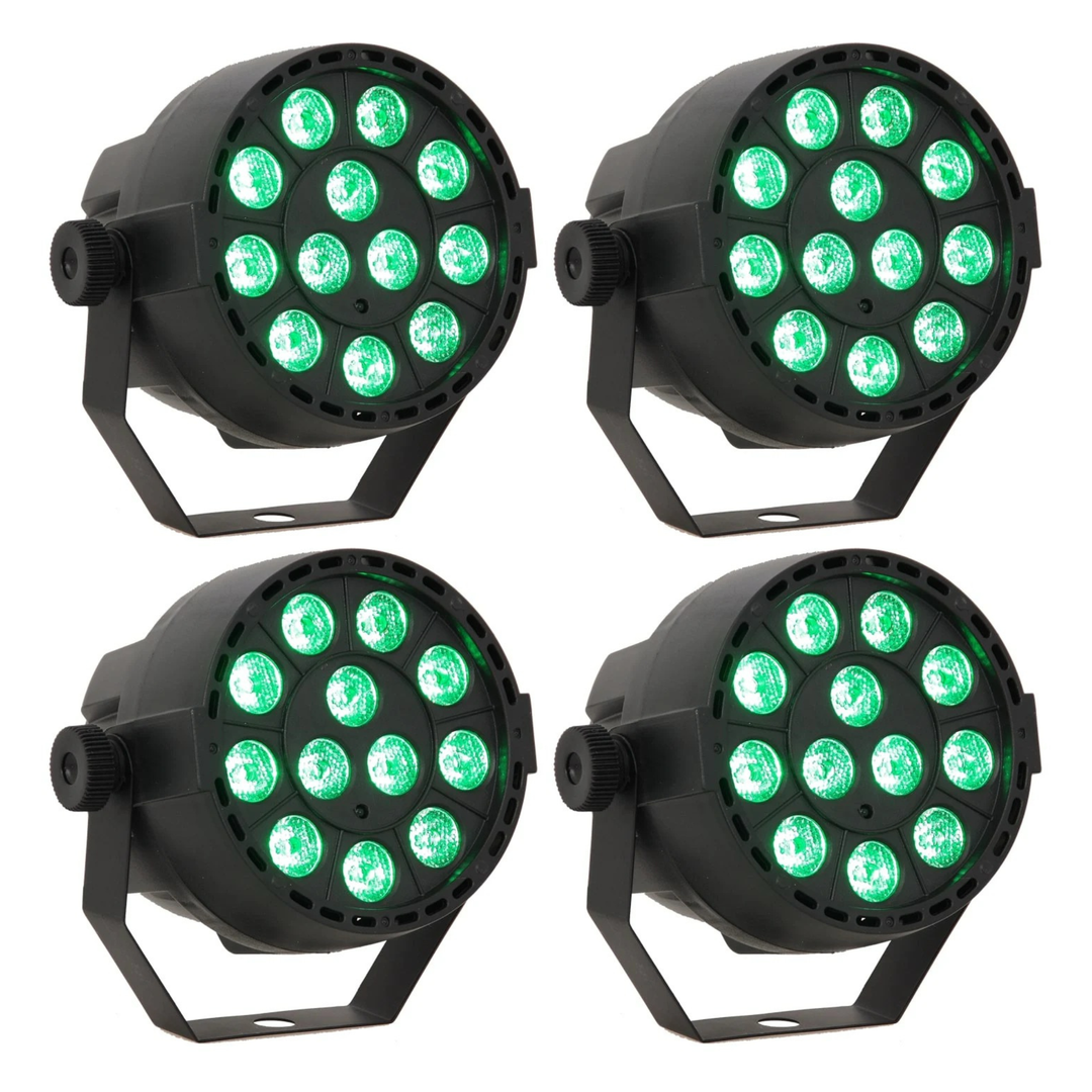 LED Spot Multicolor m. fjernbetjening (12x3W) 4 Stk. Bundle