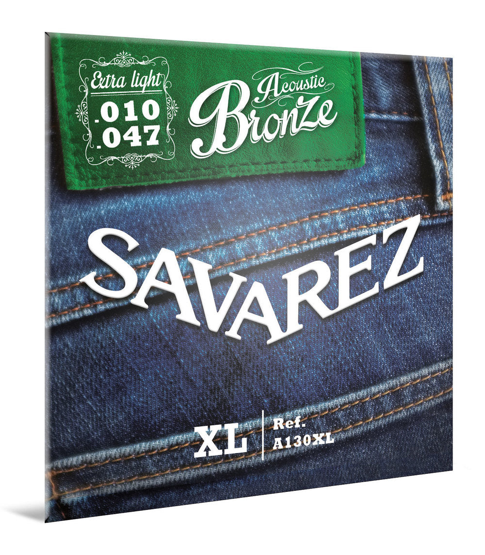 Cuerdas de guitarra western Savarez A130XL Bronze, extra light .010 a .047