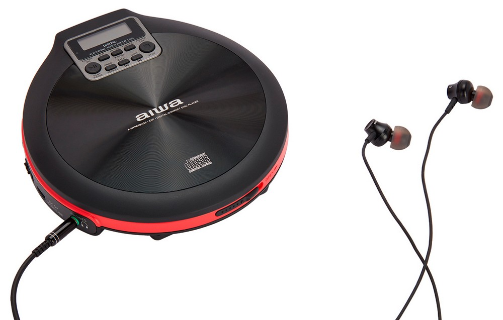 AIWA PCP-850 Reproductor de CD portátil – MP3 y Anti-Shock, rojo