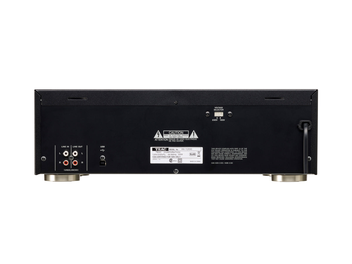 TEAC W-1200 Reproductor de Cassettes Doble (Negro)