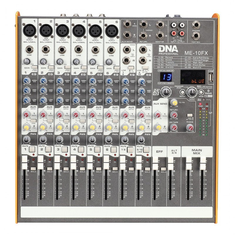 DNA ME-10FX mezclador de audio - 10 canales USB Bluetooth