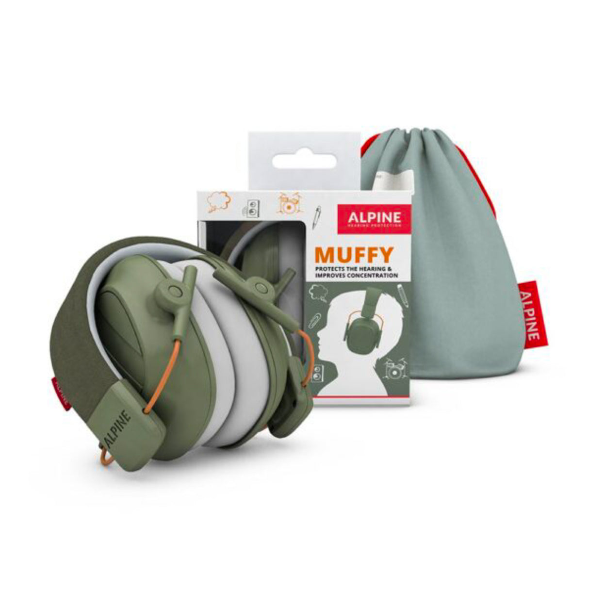 Alpine Muffy Mk2, hearing protection for children - green