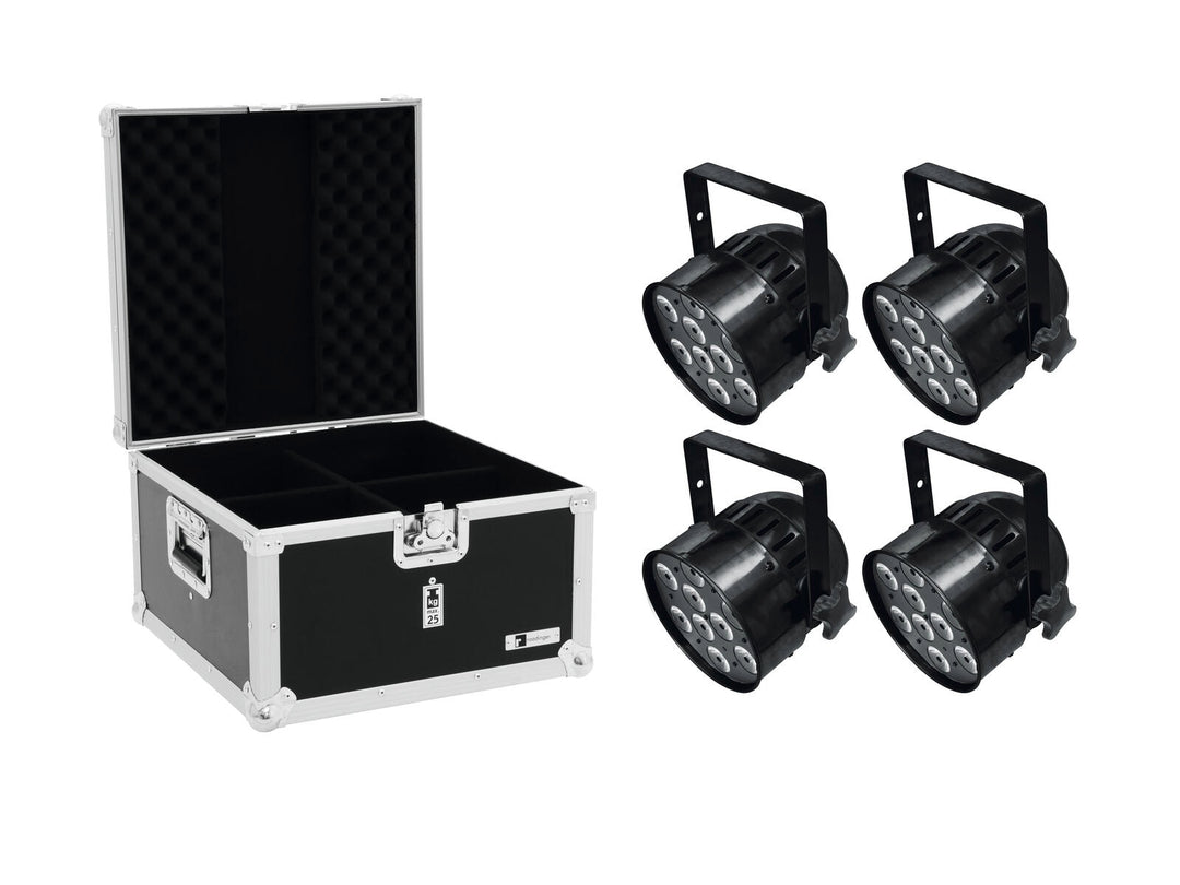 EUROLITE Set 4x LED PAR-56 HCL Short bk + Estuche EPS
