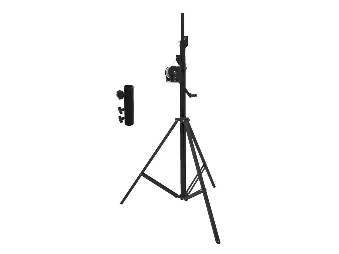 EUROLITE Set STT-400/85 Soporte de cabrestante TÜV/GS negro + Adaptador STV-3529 largo