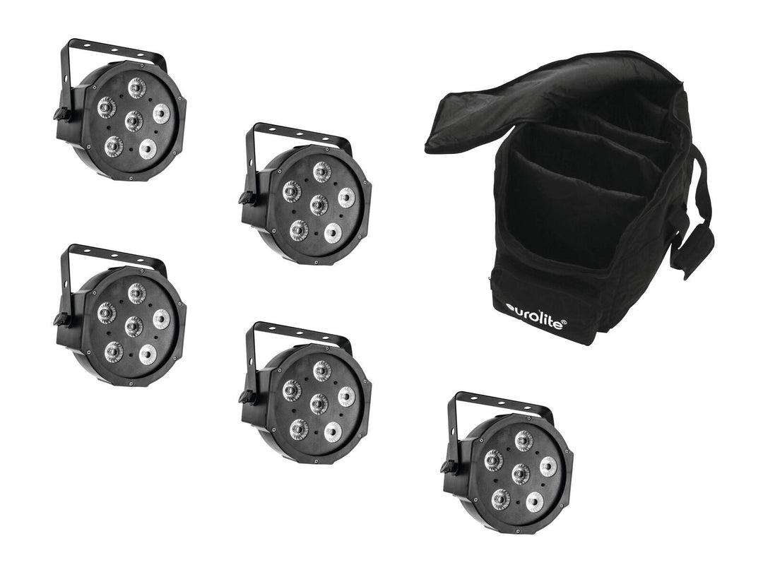 EUROLITE Set de 5x LED SLS-6 TCL Foco + Bolsa acolchada