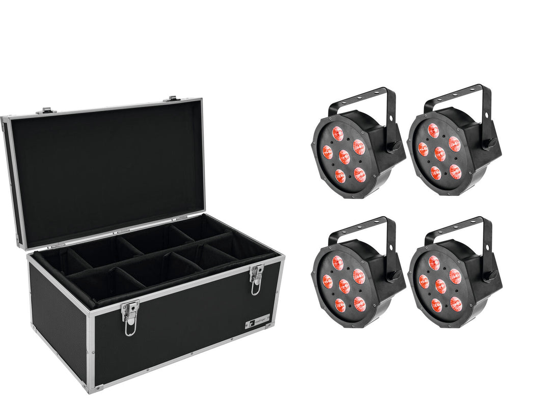EUROLITE Set 4x LED SLS-6 TCL Spot + Maleta TDV-1