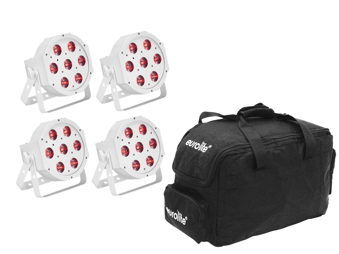 EUROLITE Set 4x LED SLS-7 HCL Spot blanco + bolsa blanda