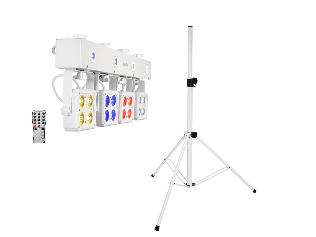 Conjunto EUROLITE LED KLS-180 blanco + BS-2 soporte de altavoz EU blanco