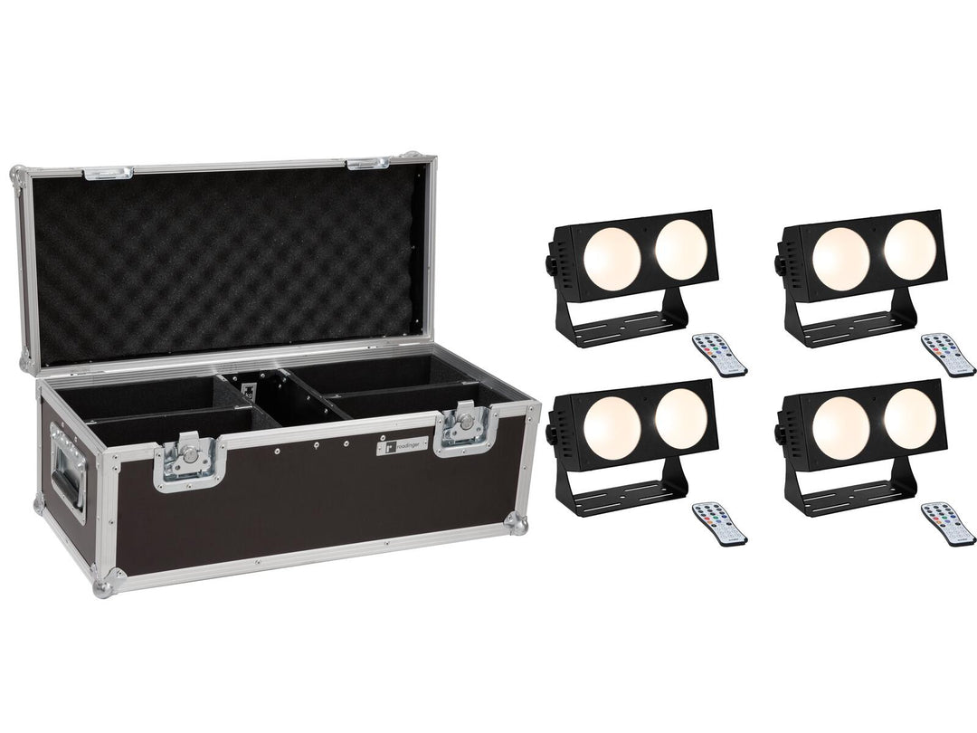 EUROLITE Conjunto 4x LED CBB-2 COB WW Barra + Estuche