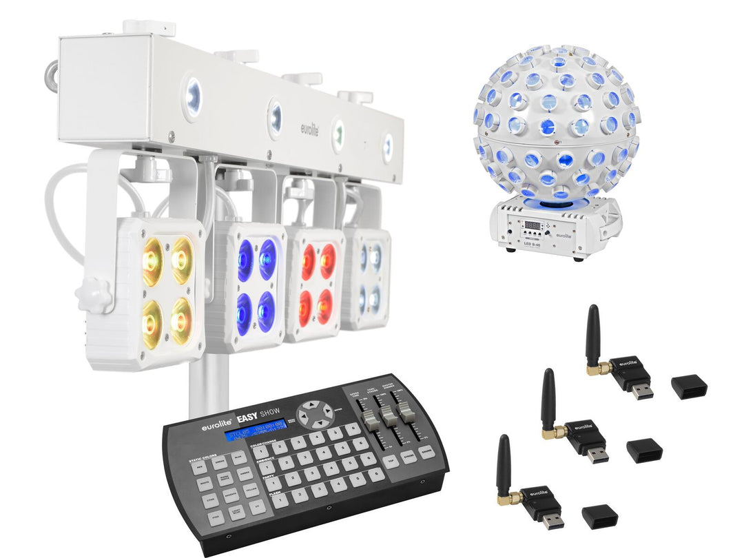 EUROLITE Conjunto LED KLS-180 wh + LED B-40 wh + USB QuickDMX + Easy Show
